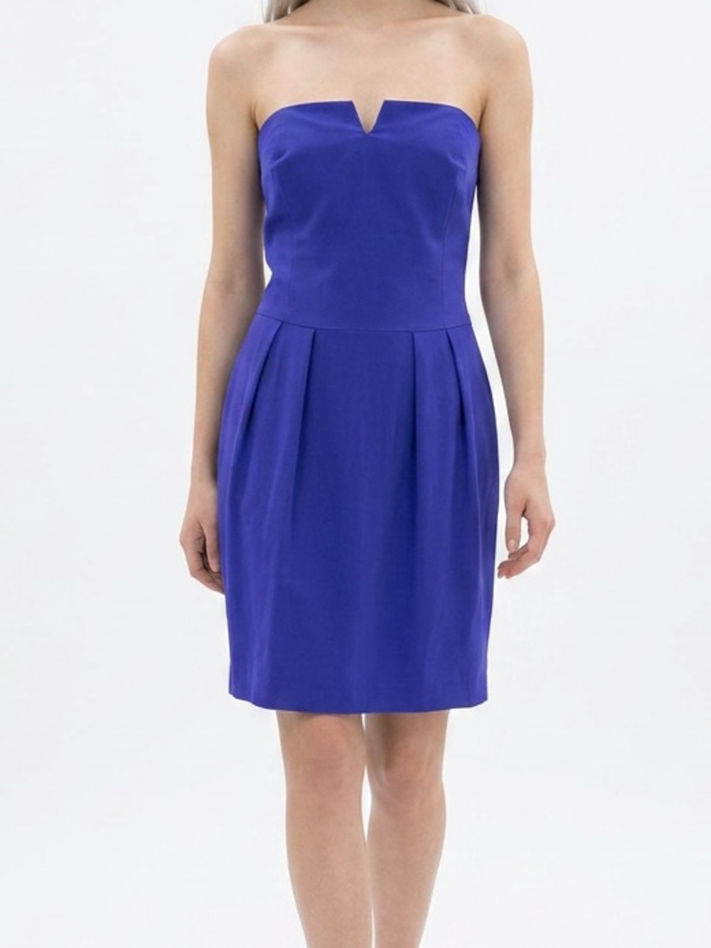 Amanda Uprichard‎ Royal Blue Strapless MIni Dress 100% Silk large cocktail prom